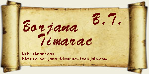 Borjana Timarac vizit kartica